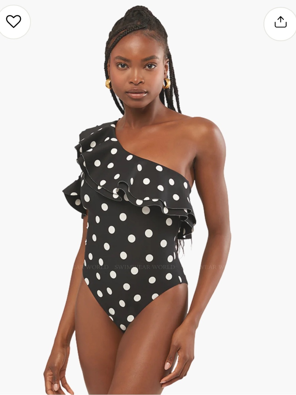 We Wore What RUFFLE ASYMMETRICAL ONE PIECE Polka Dot Swimsuit - Size XL - NWT